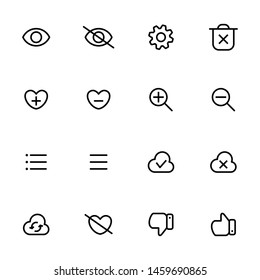 User interface outline icons in black color - Set 1