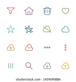 User interface outline icons in various colors - Set 2