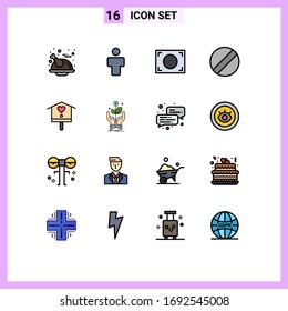 User Interface Pack of 16 Basic Flat Color Filled Lines of business; house; focus; bird house; screwdriver Editable Creative Vector Design Elements