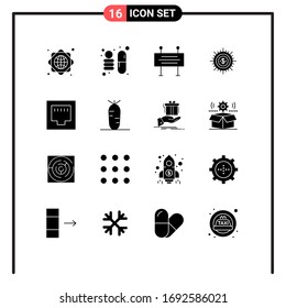 User Interface Pack Of 16 Basic Solid Glyphs Of Cable; Spend; Traffic Barrier; Flow; Cash Editable Vector Design Elements