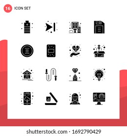 User Interface Pack of 16 Basic Solid Glyphs of circle; retro; city; office; route Editable Vector Design Elements
