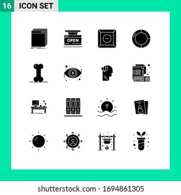User Interface Pack of 16 Basic Solid Glyphs of anatomy; finance; web; chart; product Editable Vector Design Elements