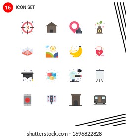 User Interface Pack of 16 Basic Flat Colors of ring; investment; house; growth; hotel Editable Pack of Creative Vector Design Elements