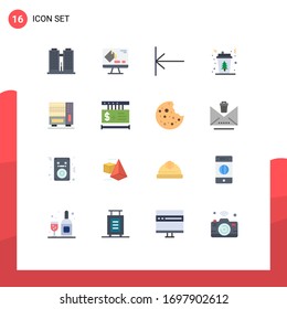 User Interface Pack of 16 Basic Flat Colors of interior; tree; arrow; hot; cup Editable Pack of Creative Vector Design Elements