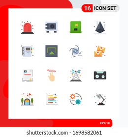 Paquete de interfaz de usuario de 16 colores planos básicos de la educación; modelización; casillero; geometría; paquete editable de diseño de elementos de diseño de vectores creativos