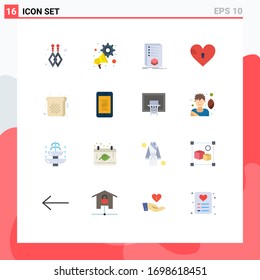 User Interface Pack of 16 Basic Flat Colors of sweet; like; list; love; secure Editable Pack of Creative Vector Design Elements