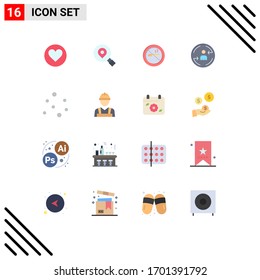 User Interface Pack of 16 Basic Flat Colors of bubbles; marketing; nosmoking; digital; peturning Editable Pack of Creative Vector Design Elements