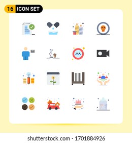 User Interface Pack of 16 Basic Flat Colors of avatar; horror; birthday; halloween; coin Editable Pack of Creative Vector Design Elements
