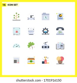 User Interface Pack of 16 Basic Flat Colors of application; press; backup; paper; marketing Editable Pack of Creative Vector Design Elements
