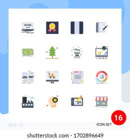 User Interface Pack of 16 Basic Flat Colors of transfer; money; grid; note book; hobby Editable Pack of Creative Vector Design Elements