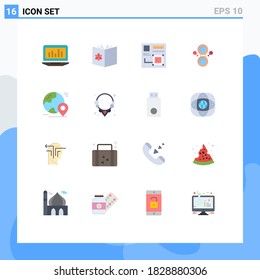 User Interface Pack of 16 Basic Flat Colors of symbol; mirror; mixture; web; design Editable Pack of Creative Vector Design Elements