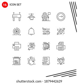 User Interface Pack of 16 Basic Outlines of on; investment; flag; business; mobile Editable Vector Design Elements