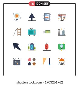 User Interface Pack of 16 Basic Flat Colors of kindergarten; baby; file; entertainment; play Editable Pack of Creative Vector Design Elements