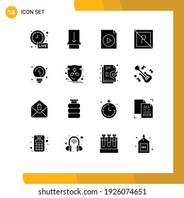 User Interface Pack of 16 Basic Solid Glyphs of eco; solutions; file; brainstorming; parking Editable Vector Design Elements