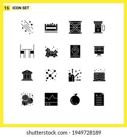 User Interface Pack of 16 Basic Solid Glyphs of sign; gas station; bangla; gas; development Editable Vector Design Elements