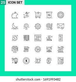 User Interface Pack of 25 Basic Lines of wreath; award; shop; achievement; sport Editable Vector Design Elements