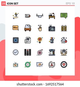 User Interface Pack of 25 Basic Filled line Flat Colors of workplace; table; air; light; vehicles Editable Vector Design Elements