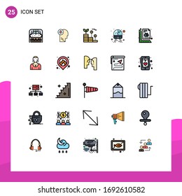 User Interface Pack of 25 Basic Filled line Flat Colors of measure; train; think; service; money Editable Vector Design Elements
