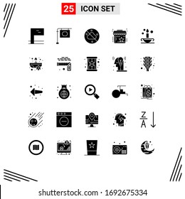 User Interface Pack of 25 Basic Solid Glyphs of candle; lamp; rating; islam; aladdin Editable Vector Design Elements