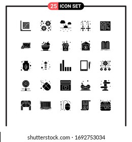 User Interface Pack of 25 Basic Solid Glyphs of design; blog; cloud; jewelry; fashion Editable Vector Design Elements