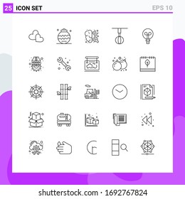 User Interface Pack of 25 Basic Lines of house; home; ornaments; appliances; process Editable Vector Design Elements