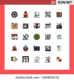 User Interface Pack of 25 Basic Filled line Flat Colors of e; rheumatism; alcohol; healthy bones; bone health Editable Vector Design Elements