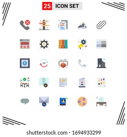 User Interface Pack of 25 Basic Flat Colors of leader; personal; signs; success; grade Editable Vector Design Elements