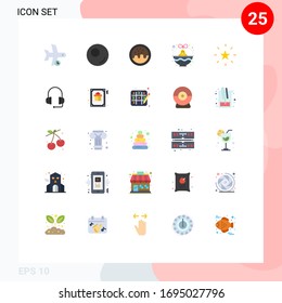 User Interface Pack of 25 Basic Flat Colors of performance; bookmark; donut; baby chicken; easter Editable Vector Design Elements