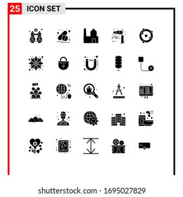 User Interface Pack of 25 Basic Solid Glyphs of bio; storm; factory chimney; pole wind; direction Editable Vector Design Elements