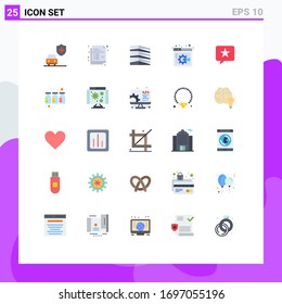 User Interface Pack mit 25 Standard-Flachfarben von Stern; Favorit; Haus; Chat; Seiteninhalte Bearbeitbare Design-Elemente für Vektorillustrationen anzeigen