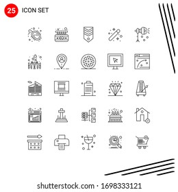 User Interface Pack of 25 Basic Lines of graphical; designing; badge; design; tag Editable Vector Design Elements