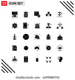 User Interface Pack of 25 Basic Solid Glyphs of build; easter; read; bloon; logistic Editable Vector Design Elements