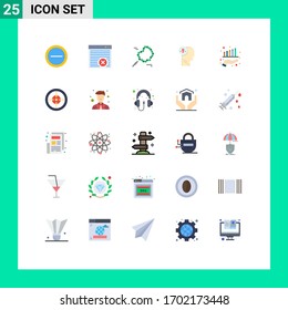User Interface Pack of 25 Basic Flat Colors of growth; business; pray; think; idea Editable Vector Design Elements