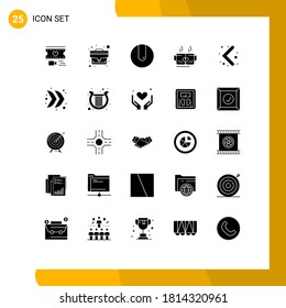 User Interface Pack of 25 Basic Solid Glyphs of left; wedding; ball; heart; cup Editable Vector Design Elements