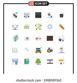 User Interface Pack of 25 Basic Flat Colors of cleaning; scary; search; halloween; board Editable Vector Design Elements