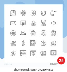 User Interface Pack of 25 Basic Lines of horseshoe; festival; technology; day; model Editable Vector Design Elements