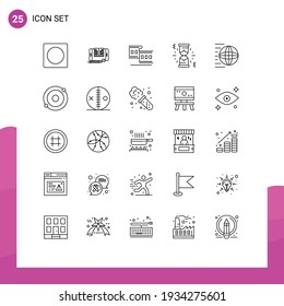 User Interface Pack of 25 Basic Lines of logistic; waiting; tranfer; loading; strip Editable Vector Design Elements