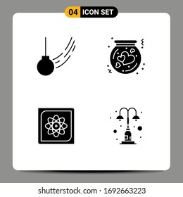 User Interface Pack of 4 Basic Solid Glyphs of pendulum; thrift; ball; flask; computation Editable Vector Design Elements