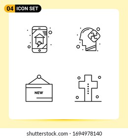 User Interface Pack of 4 Basic Filledline Flat Colors of domestics; ecommerce; home wifi; mind; new Editable Vector Design Elements