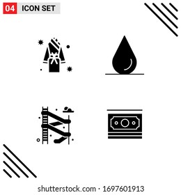 User Interface Pack of 4 Basic Solid Glyphs of bath; park; shower; water; dollar Editable Vector Design Elements