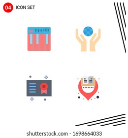 User Interface Pack of 4 Basic Flat Icons of controller; award; midi; hands; degree Editable Vector Design Elements