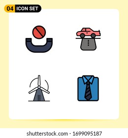 User Interface Pack of 4 Basic Filledline Flat Colors of call; wind; advantage; carpet; power Editable Vector Design Elements