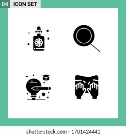 User Interface Pack of 4 Basic Solid Glyphs of dropper; type; search; light; text Editable Vector Design Elements
