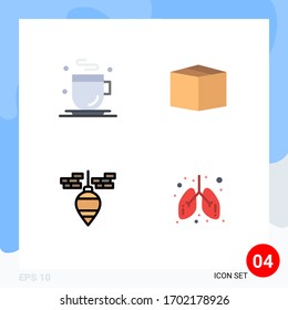 User Interface Pack of 4 Basic Flat Icons of drink; tool; box; plumb; health Editable Vector Design Elements