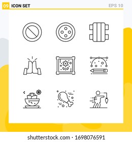User Interface Pack of 9 Basic Outlines of designing tools; hobby; sport; hobbies; high Editable Vector Design Elements