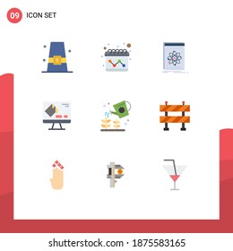 User Interface Pack of 9 Basic Flat Colors of farming; format; api; fill; science Editable Vector Design Elements