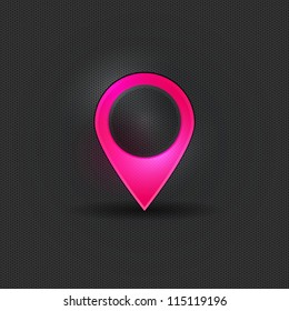 User interface pink map marker