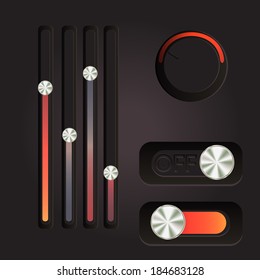 User interface power slider buttons. use for web design