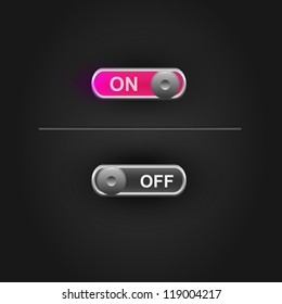 User interface power sliders ON and OFF