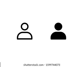 User interface profile icon. With outline and glyph style